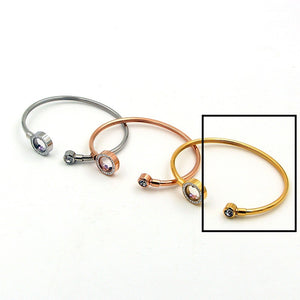 Elegant Stone Support Color Zircon Glass Round Cake Hollow Tube Bracelet