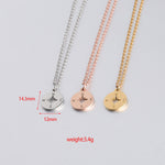 Compass Shape Round Mirror Necklace