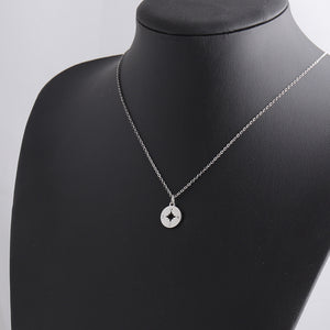 Compass Shape Round Mirror Necklace