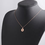 Compass Shape Round Mirror Necklace