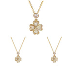 Micro-inlaid Full Diamond Necklace Rotatable Lucky Four-leaf Clover