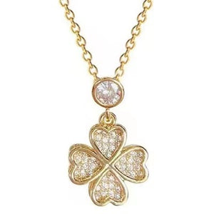 Micro-inlaid Full Diamond Necklace Rotatable Lucky Four-leaf Clover