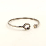 Elegant Stone Support Color Zircon Glass Round Cake Hollow Tube Bracelet