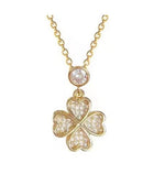 Micro-inlaid Full Diamond Necklace Rotatable Lucky Four-leaf Clover