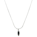 Black And White Oval Matte Water Drop Necklace For Women