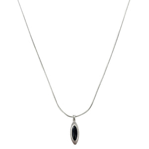 Black And White Oval Matte Water Drop Necklace For Women