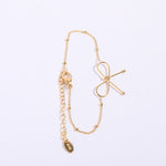 All-match Bowknot Collarbone Necklace Bracelet Jewelry Women's Suit