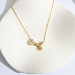 Fashion Copper Plated Real Gold Micro Inlaid Heart Letter Necklace