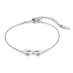 Infinite 8 Words Simple Titanium Steel Rose Gold Plated Bracelet