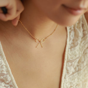 All-match Bowknot Collarbone Necklace Bracelet Jewelry Women's Suit