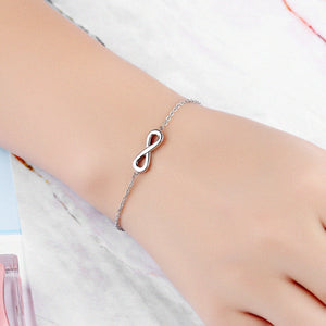 Infinite 8 Words Simple Titanium Steel Rose Gold Plated Bracelet