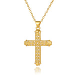 Fashion Commuter Cross Necklace Light Luxury Copper Plating 18K Gold Pendant