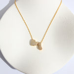 Fashion Copper Plated Real Gold Micro Inlaid Heart Letter Necklace