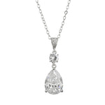 Simple And Fresh Water Drop Zircon Pendant Necklace