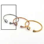 Elegant Stone Support Color Zircon Glass Round Cake Hollow Tube Bracelet