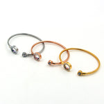 Elegant Stone Support Color Zircon Glass Round Cake Hollow Tube Bracelet