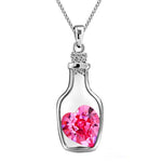 Crystal Heart in Bottle Pendant Necklace - Up North Jewel