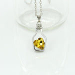 Crystal Heart in Bottle Pendant Necklace - Up North Jewel