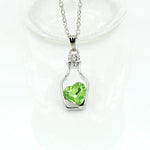 Crystal Heart in Bottle Pendant Necklace - Up North Jewel