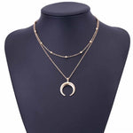 Double Layer Moon Necklace - Up North Jewel