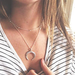 Double Layer Moon Necklace - Up North Jewel